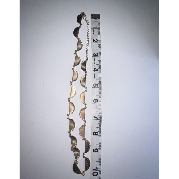 Necklace Womens Gold Semi Circle Lobster Clasp Lightweight Boho Necklet - Picture 8 of 9